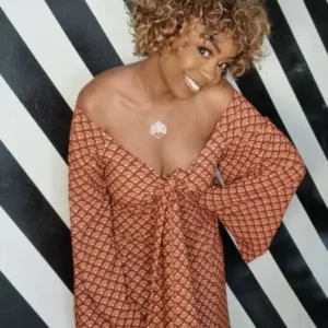 ROBE LONGUE EVASEE EN MOTIF ORANGE 2