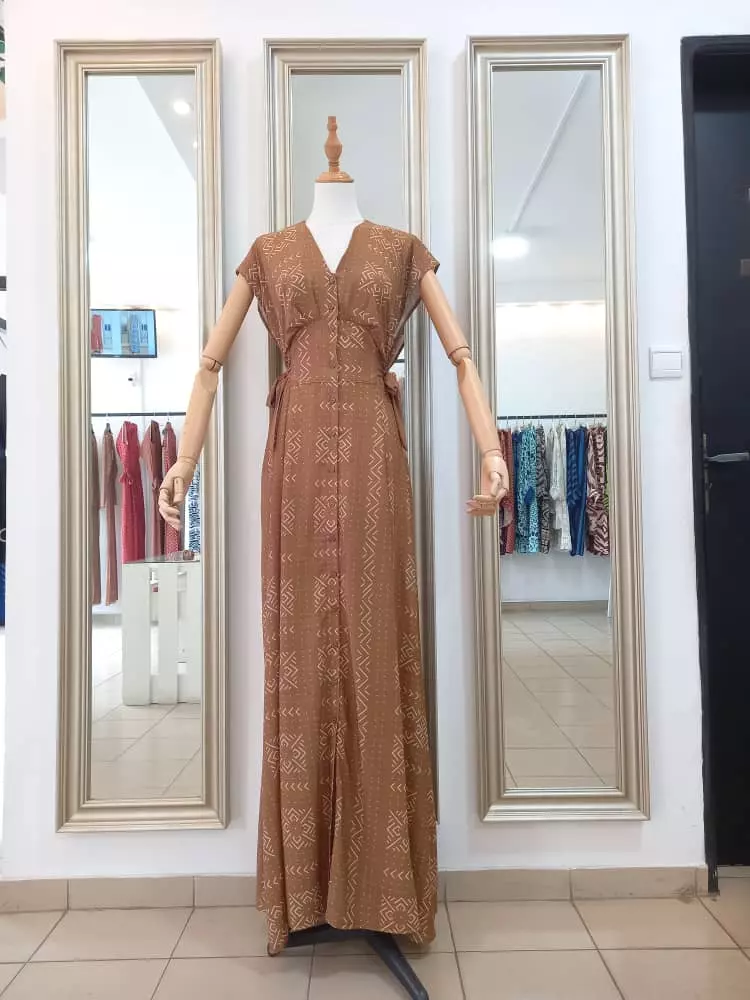 Robe à 2 ceintures Bogo Moutarde - Nanawax